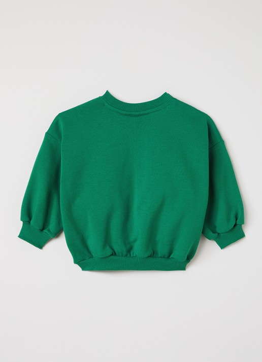 Mini Rodini Travel Agency sweater met print - voorkant 2 groen