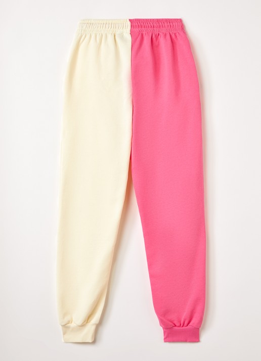 Mini Rodini Travel Agency tapered fit joggingbroek met print - voorkant 2 roze