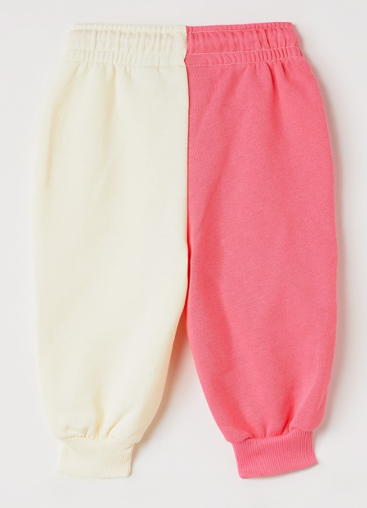 Mini Rodini Travel Agency tapered fit joggingbroek met print - voorkant 2 roze