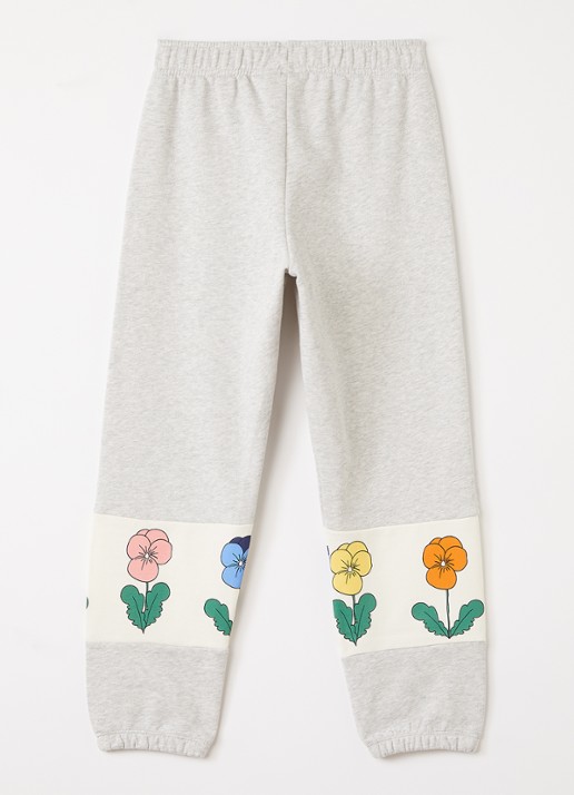 Mini Rodini Violas regular fit joggingbroek met print - voorkant 3 grijsmele