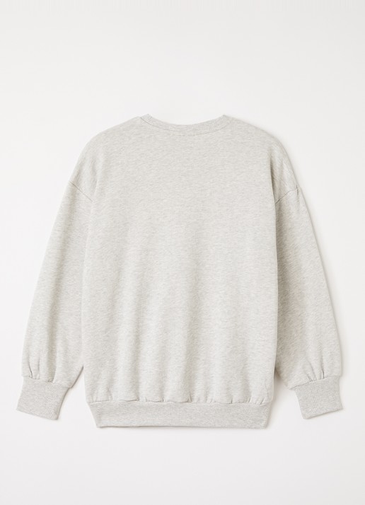 Mini Rodini Violas sweater met print - voorkant 2 grijsmele