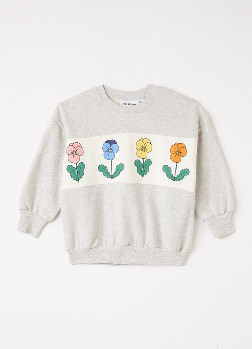 Mini Rodini Violas sweater met print - voorkant 2 grijs