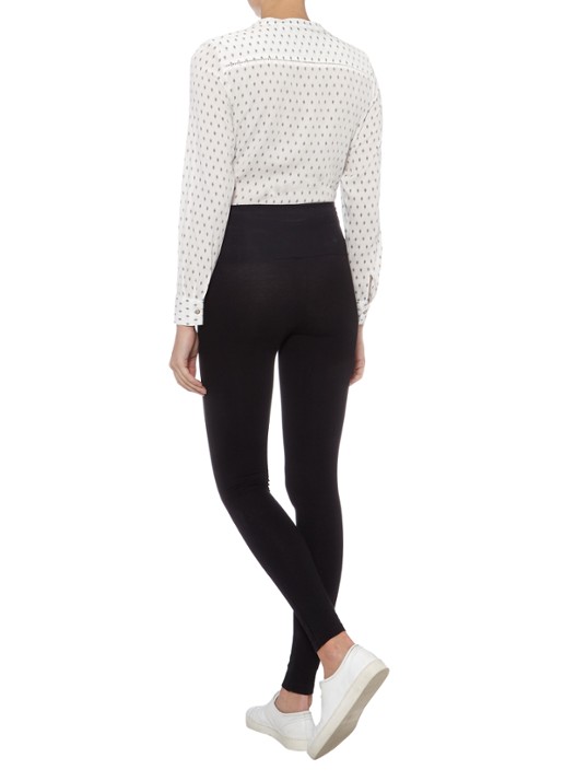Mint Velvet Legging van katoenblend - achterkant zwart