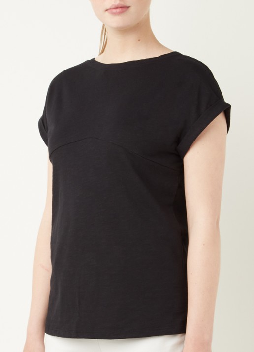 Mint Velvet T-shirt met print en glitter - detail 4 zwart