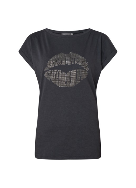 Mint Velvet T-shirt met studs - voorkant donkergrijs