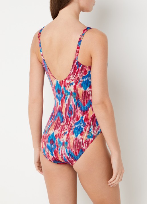 Miraclesuit Ikat Dorado Siren corrigerend badpak met beugelondersteuning - achterkant kersenrood