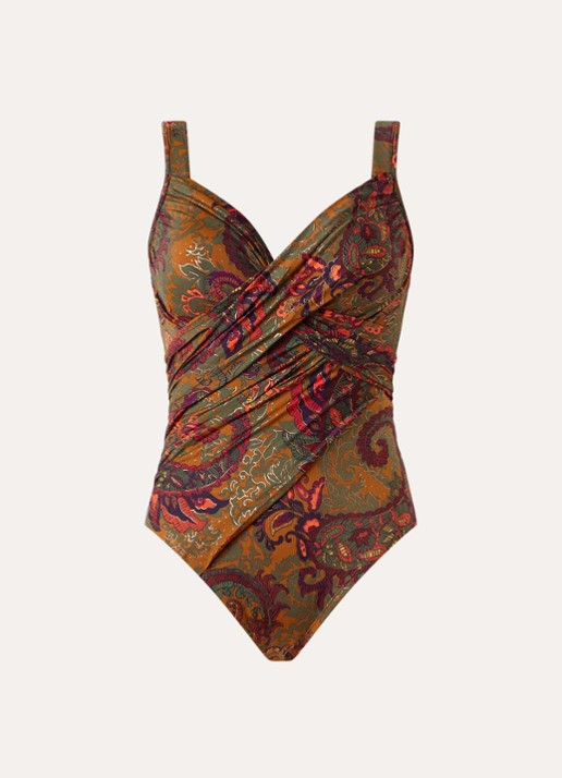Miraclesuit Perissa Revele corrigerend badpak met plooidetail - voorkant 4 cognac