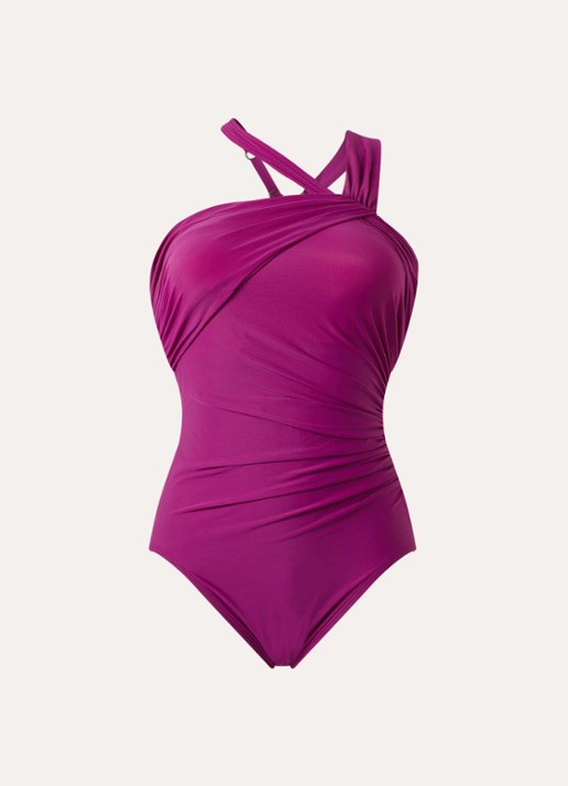Miraclesuit Rock Solid corrigerend badpak met beugelondersteuning - voorkant 4 paars