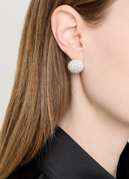 Missoma Baya Dome oorstekers  - voorkant 2 zilver