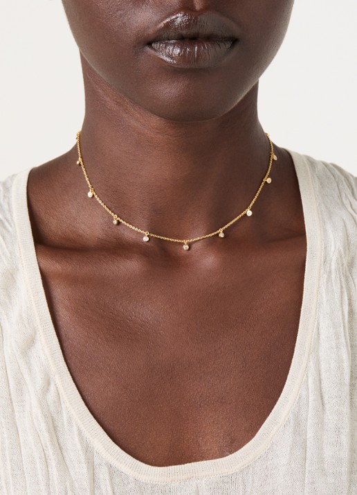 Missoma Interstellar Drop Choker choker verguld - voorkant 2 goud
