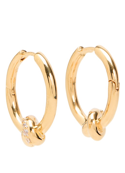 Missoma Lucy williams Pavé Knot Small oorringen verguld