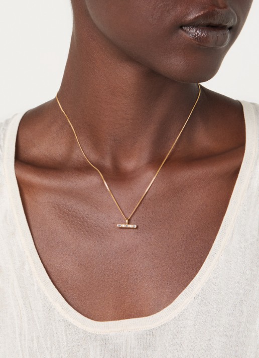 Missoma Lucy Williams T-Bar ketting verguld - voorkant 6 goud