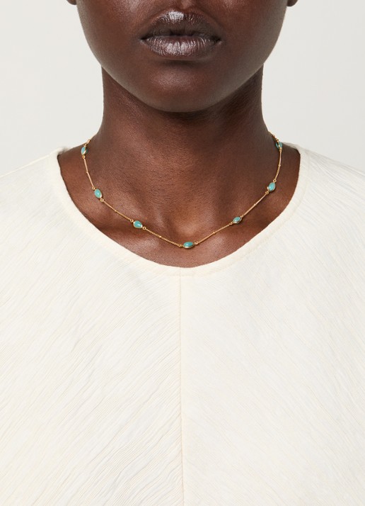 Missoma Magma choker met edelsteen verguld - voorkant 6 goud