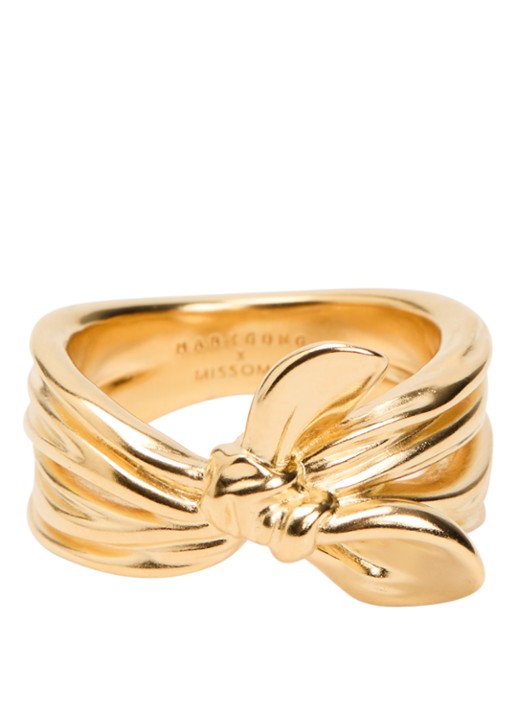 Missoma Markgong Bow ring - voorkant 3 goud