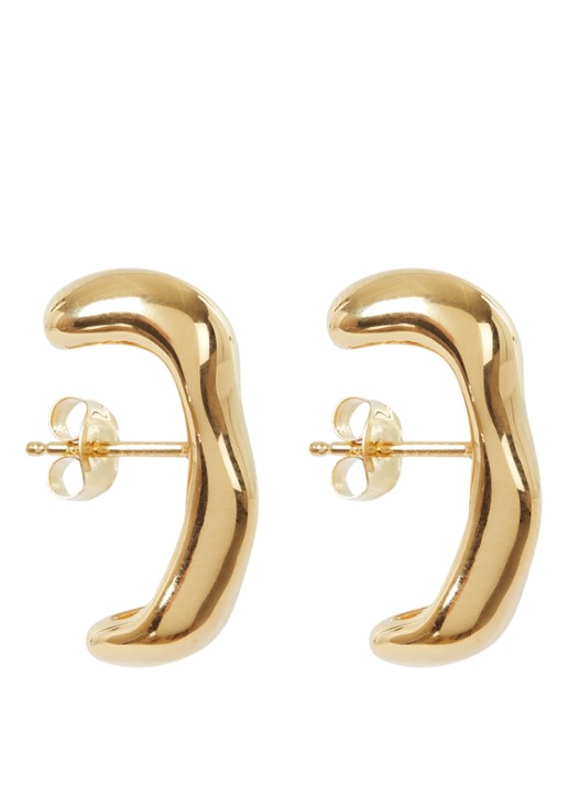 Missoma Molten Cuff oorstekers verguld - voorkant goud