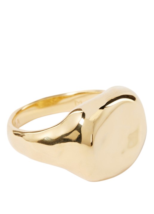 Missoma Molten Engravable zegelring verguld - voorkant 2 goud