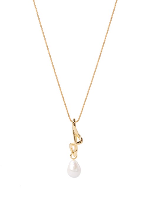 Missoma Molten fijne ketting met zoetwaterparel