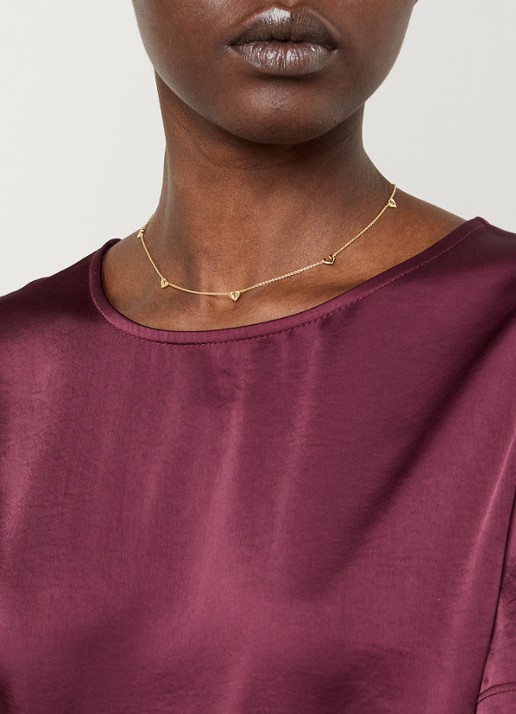 Missoma Molten Heart Mini ketting met verguld - voorkant 6 goud
