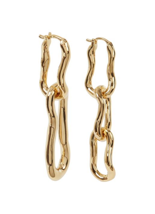 Missoma Molten Ovate oorringen verguld - voorkant 2 goud
