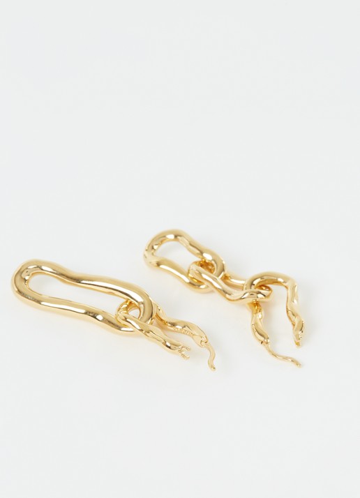 Missoma Molten Ovate oorringen verguld - voorkant 3 goud