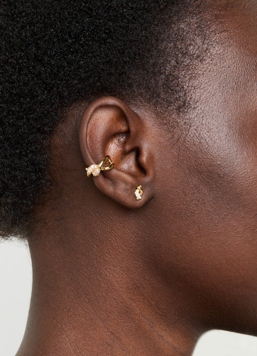 Missoma Molten Snow ear cuff verguld met zirkonia - voorkant 4 goud