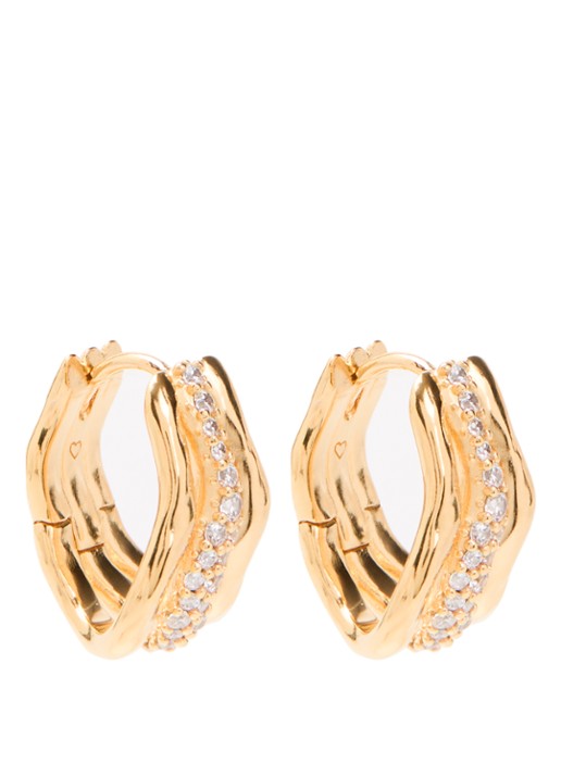 Missoma Molten Snow Triple Small oorringen verguld