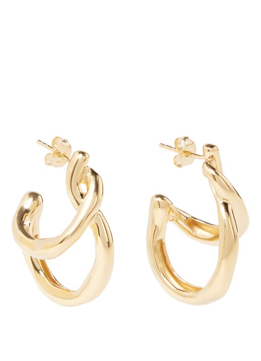 Missoma Molten Twisted oorringen verguld - voorkant 2 goud