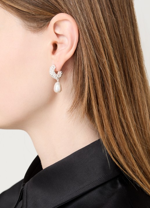 Missoma Pearl Baya oorstekers verguld - voorkant 4 zilver