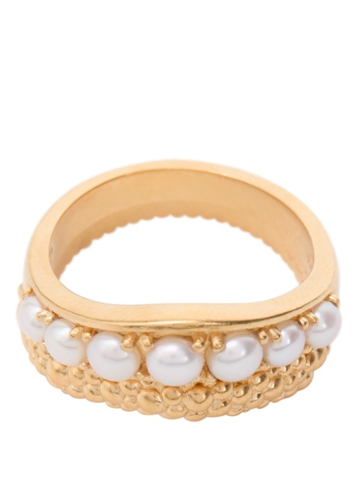 Missoma Pearl Baya ringen verguld in set van 2