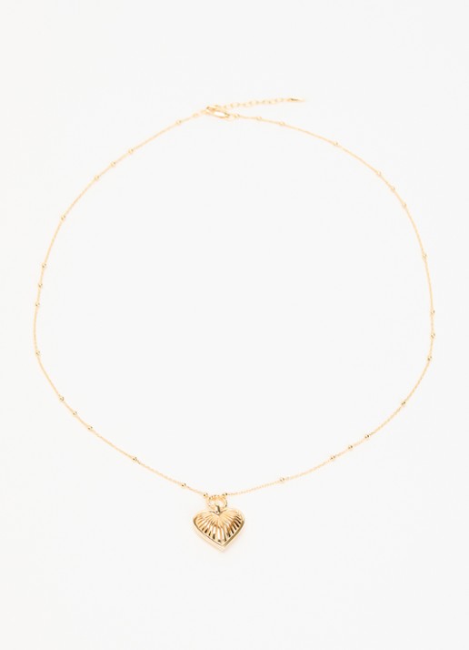 Missoma Ridge Heart ketting verguld - detail goud