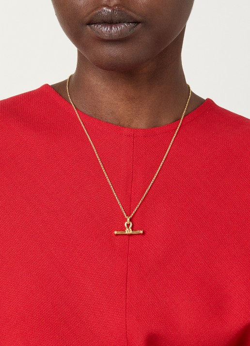 Missoma Ridge T-bar ketting verguld - voorkant 6 goud
