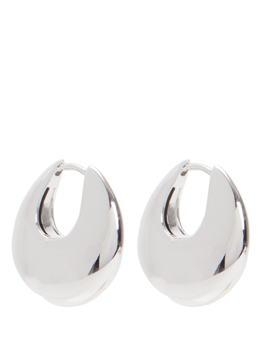 Missoma Sculptural Pebble oorringen - voorkant zilver