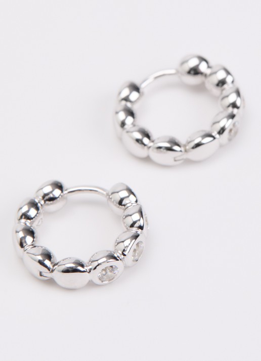 Missoma Tennis Small oorringen met zirkonia - detail zilver