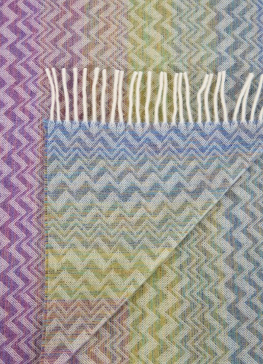 Missoni Bastien plaid in wolblend 130 x 190 cm - detail 3 multicolor