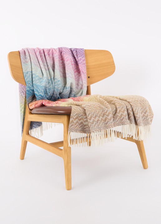 Missoni Bastien plaid in wolblend 130 x 190 cm - voorkant 2 multicolor