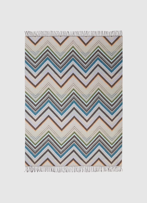 Missoni Chevron plaid in wolblend 130 x 190 cm - voorkant 2 beige