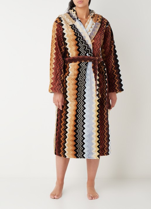 Missoni Giacomo badjas met print en capuchon - unisex - detail 3 bruin