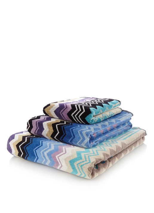 Missoni Giacomo gastendoek - 430 gr/m2 - 40 x 70 cm - voorkant blauw