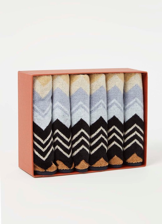 Missoni Giacomo gastendoek set van 6 - 30 x 30 cm  - voorkant 3 grijs
