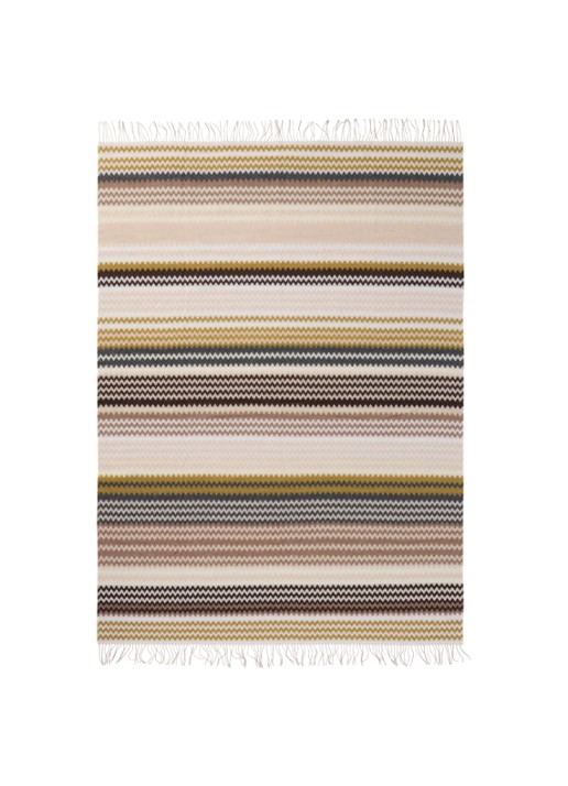 Missoni Humbert plaid in wolblend 130 x 190 cm - voorkant 2 bruin