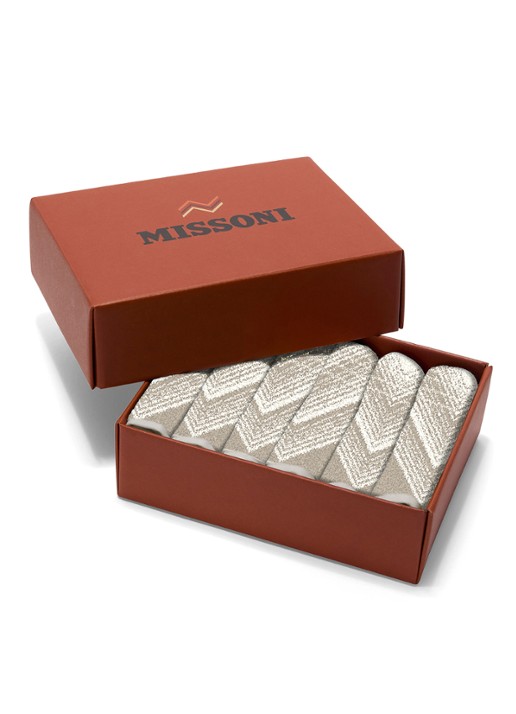 Missoni Marea gastendoek - 30 x 30 cm set van 6 in geschenkverpakking