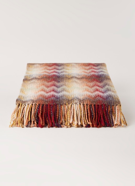 Missoni Montgomery plaid in wolblend  - voorkant 2 steenrood