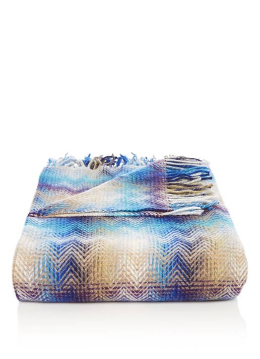 Missoni Montgomery plaid in wolblend  - voorkant blauw