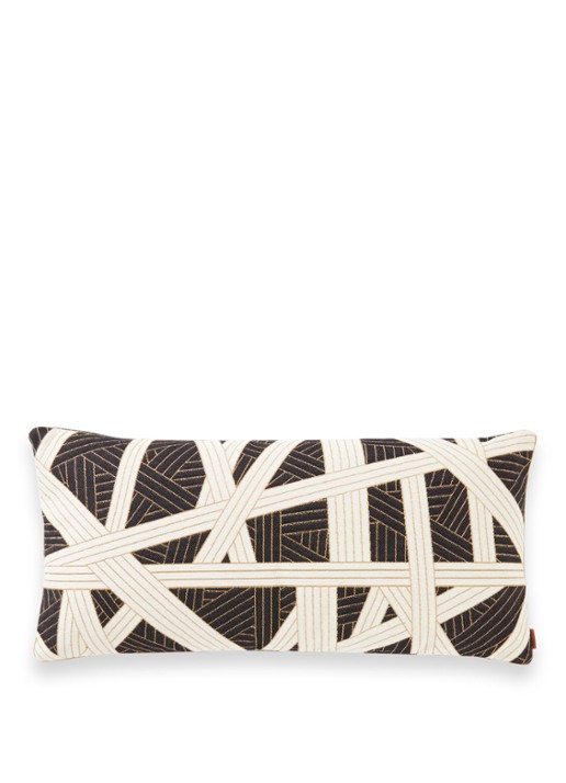 Missoni Nastri sierkussen met grafische print 30 x 60 cm - voorkant zwart