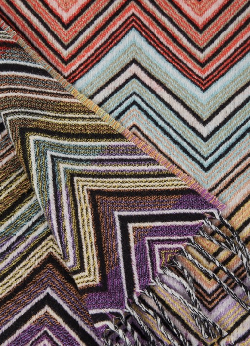 Missoni Perseo plaid van wol 130 x 190 cm - detail 3 orange