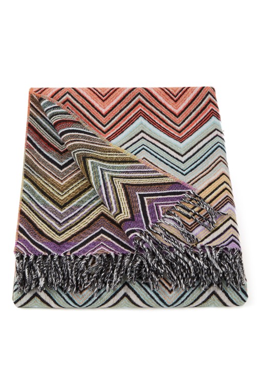 Missoni Perseo plaid van wol 130 x 190 cm - voorkant orange