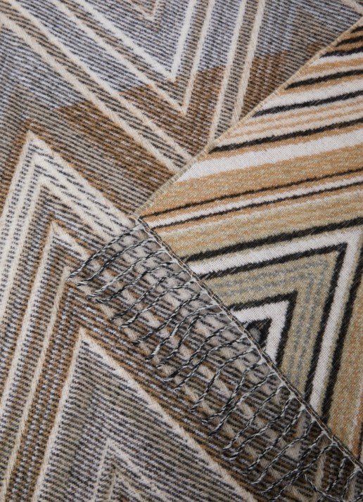Missoni Plume plaid in wolblend 130 x 190 cm - detail 3 taupe