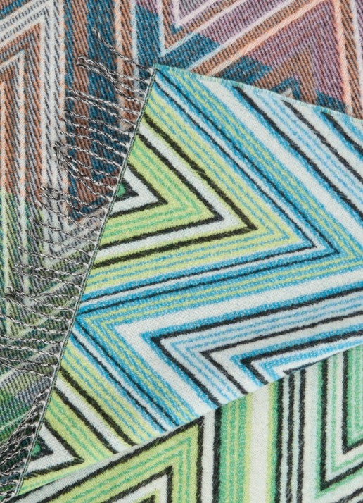 Missoni Plume plaid in wolblend 130 x 190 cm - detail groen
