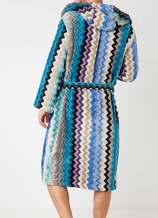 Missoni Stan badjas van katoen - unisex - achterkant 4 blauw