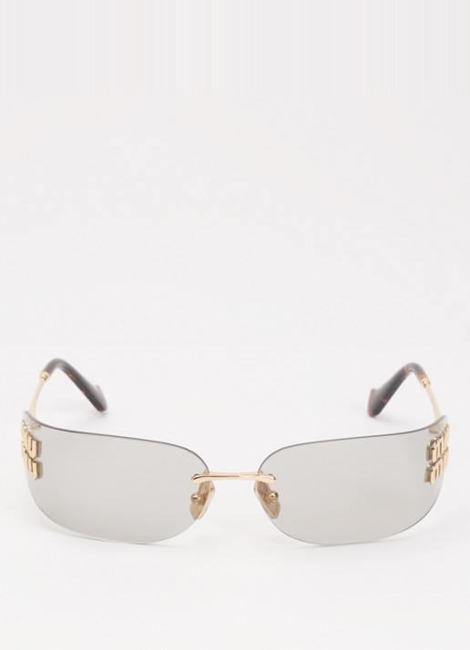 Miu Miu Shield zonnebril MU A51S - detail zwart